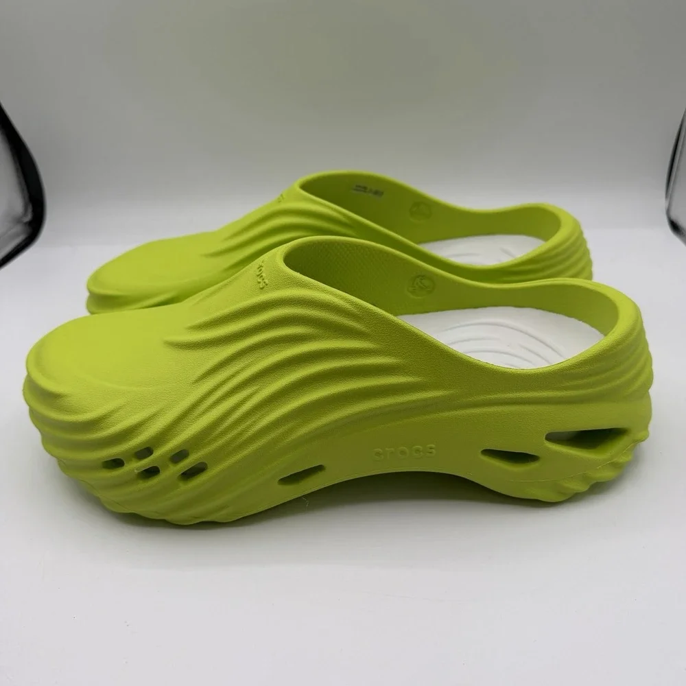 Crocs Echo Wave Clogs‎ Mens 9 Womens 11 Lime Green Slip On Shoes Slippers